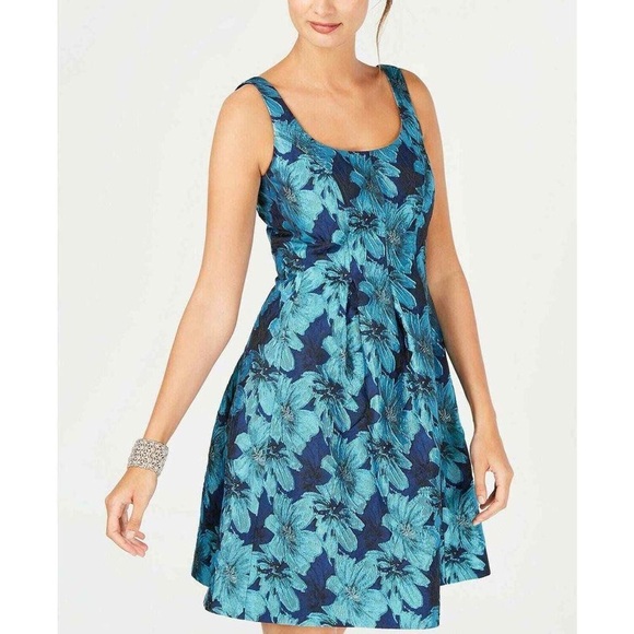 Pappagallo Party Dress // Navy & Turquoise // 10 - Picture 2 of 7